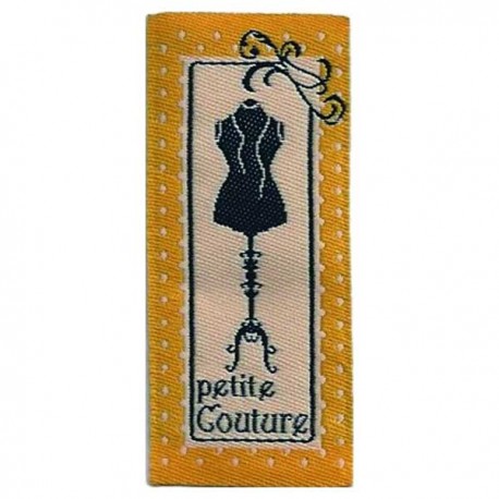 Étiquette verticale "petite couture" vintage