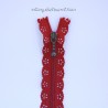 Fermeture Éclair dentelle "fleur" rouge