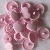 Pressions KAM cœur rose pastel
