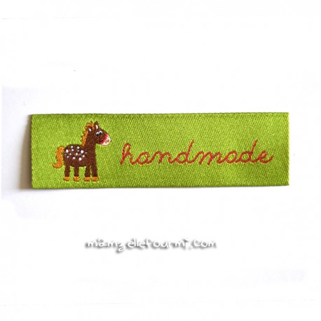 Étiquette "handmade" ponylove vert