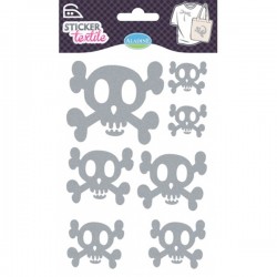 Sticker textile tête de mort glitter
