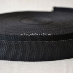 Dernier coupon 150 cm - Sangle coton mélangé noire 32mm