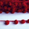 Galon gros pompons rouge