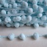 Galon gros pompons bleu ciel