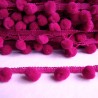 Galon gros pompons fuchsia