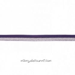 Biais élastique glitter bicolore violet/argent