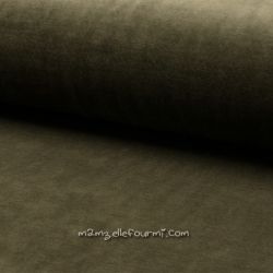 Jersey velours Oko-Tex kaki