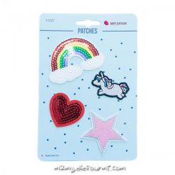 Lot de patches thermocollants rainbow unicorn