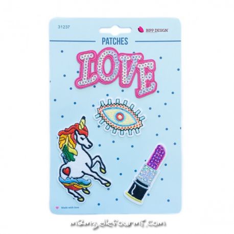 Lot de patches thermocollants love eye