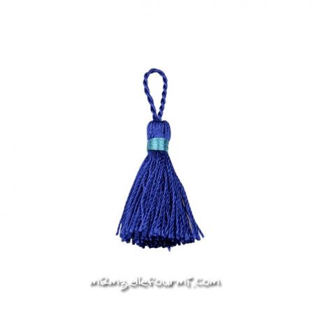 Pompon rayonne bleu roy
