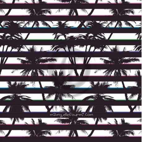 Microfibre polyester tropical stripe