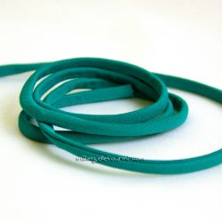 Cordon lycra vert bouteille - 135 cm