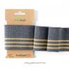 Bord-côte bio cuff me glam gris lurex or