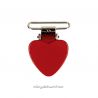 Attache clip bretelle cœur rouge foncé