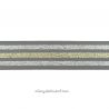 Élastique 40 mm rayé lurex or/argent gris