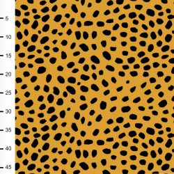Dernier coupon 88 cm - Jersey bio cheetah dots ocre