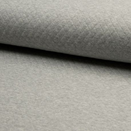 Matelassé coton gris chiné