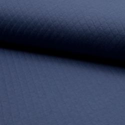 Dernier coupon 85 cm - Jersey matelassé coton bleu jean