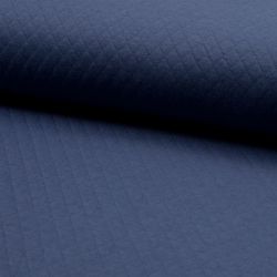 Jersey matelassé coton bleu jean