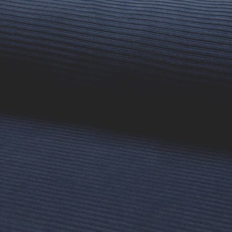 Jersey velours côtelé navy
