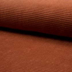 Dernier coupon 125 cm - Jersey velours côtelé terra