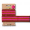 Bord-côte bio stripe me fuchsia/rouille
