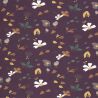 Molleton fleurs d'automne prune