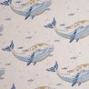 Toile canvas gold happy whales
