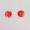 Bouton 11 mm surpiqué rouge