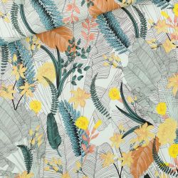 Viscose tropic flowers
