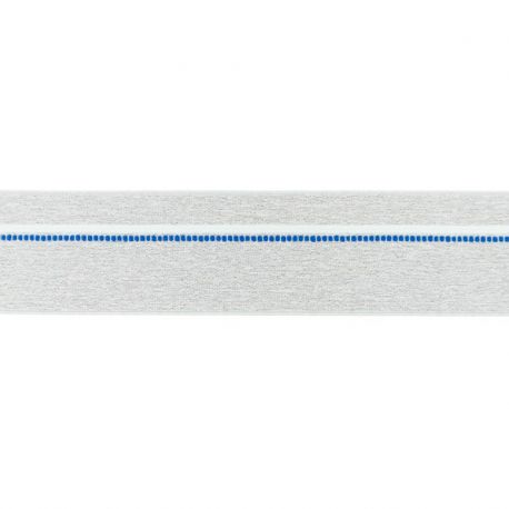 Élastique shorty chiné gris clair pointillés bleu