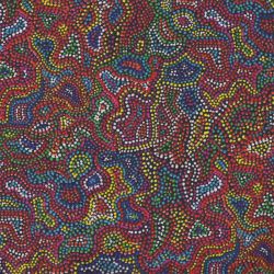 Cretonne aborigène multicolore foncé