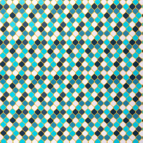 Jersey moroccan tiles turquoise