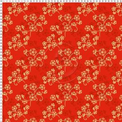 Dernier coupon 70 cm - Lycra oriental cherry blossom