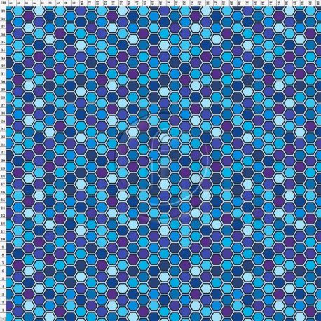 Lycra hexagrid bleu