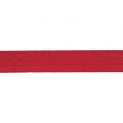 Biais élastique préplié brillant rouge-20mm