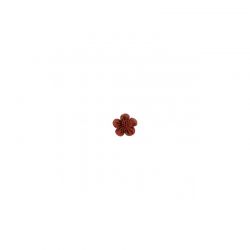 Déco fleur mousseline/perles rouge/bordeaux