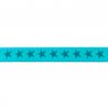 Élastique shorty étoiles turquoise/pétrole-20 mm