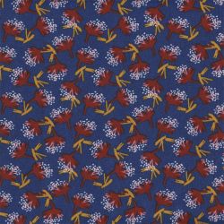 Dernier coupon 140 cm - Viscose ombile marine/rouille