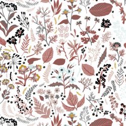 Popeline bio herb garden dark dusty pink