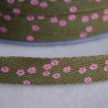 Galon vert fleurs 