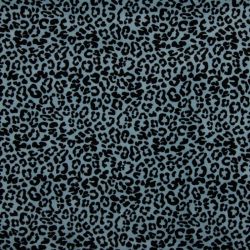 Jersey velours bio léopard dusty blue