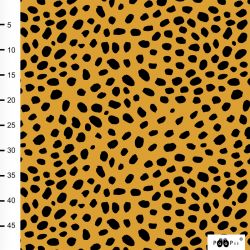 Jersey éponge bio cheetah dots ocre