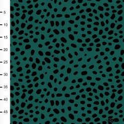 Dernier coupon 32 cm - Jersey éponge bio cheetah dots vert foncé