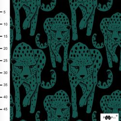 Dernier coupon 140 cm - Jersey éponge bio cheetah vert foncé