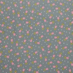 Velours milleraies sweet flowers gris