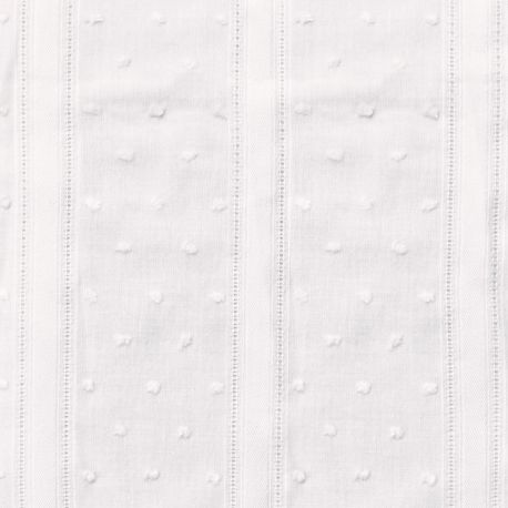 Coton plumetis vintage blanc