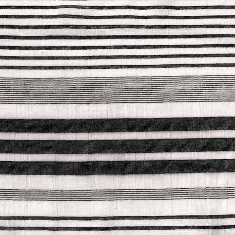 Coton panama stripes black