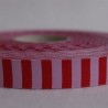 Ruban rayé rose/rouge