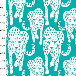 Dernier coupon 40 cm - Jersey bio cheetah turquoise